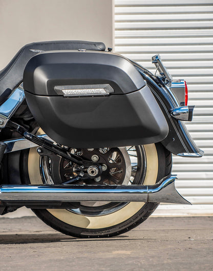 40L - Lamellar Raven Extra Large Matte Motocicleta Hard Alforjas para Harley Softail Deluxe FLSTN/I