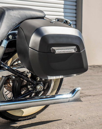 40L - Lamellar Raven Extra Large Matte Motocicleta Hard Alforjas para Harley Softail Deluxe FLSTN/I