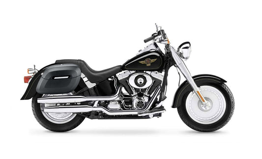 40L - Lamellar Raven Extra Large Matte Motocicleta Hard Alforjas para Harley Softail Fatboy FLSTF/I