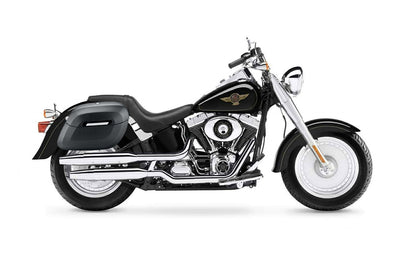 40L - Lamellar Raven Extra Large Matte Motocicleta Hard Alforjas para Harley Softail Fatboy FLSTF/I
