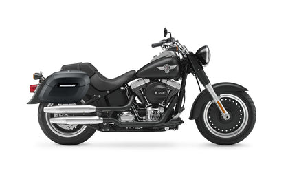40L - Lamellar Raven Extra Large Matte Motocicleta Hard Alforjas para Harley Softail Fat Boy Lo FLSTFB