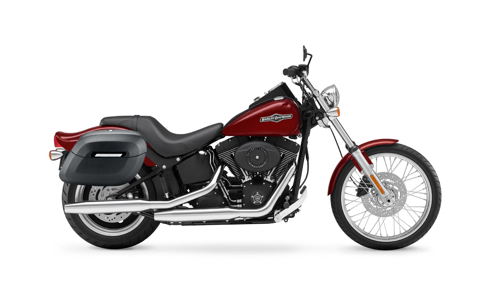 40L - Lamellar Raven Extra Large Matte Motocicleta Hard Alforjas para Harley Softail Night Train FXSTB/I
