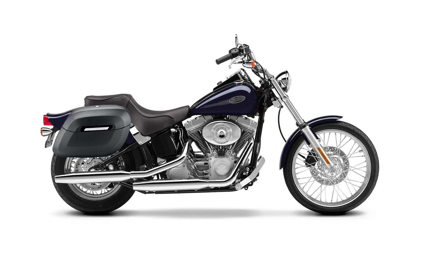40L - Lamellar Raven Extra Large Matte Motocicleta Hard Alforjas para Harley Softail Standard FXST/I