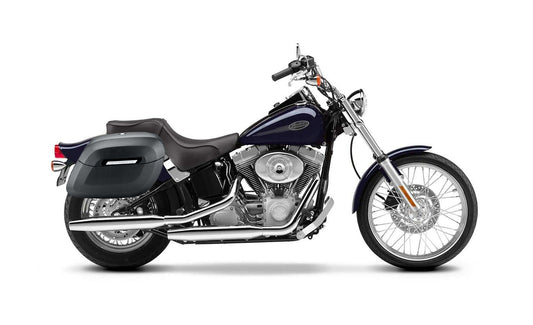 40L - Lamellar Raven Extra Large Matte Motocicleta Hard Alforjas para Harley Softail Standard FXST/I
