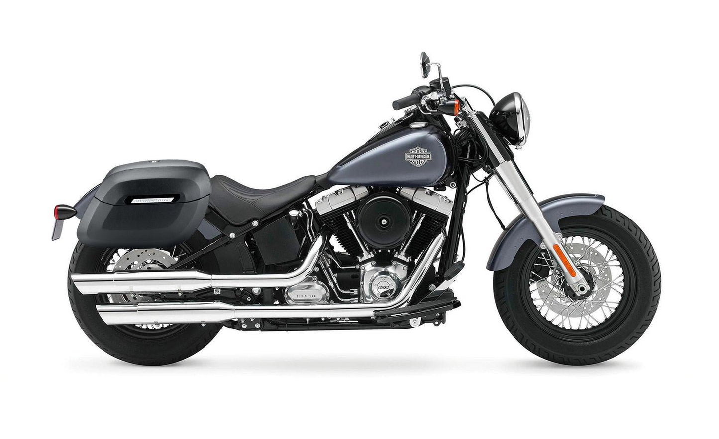 40L - Lamellar Raven XL Matte Motocicleta Hard Alforjas para Harley Softail Slim FLS
