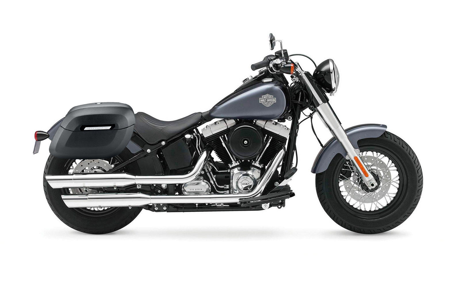 40L - Lamellar Raven XL Matte Motocicleta Hard Alforjas para Harley Softail Slim FLS