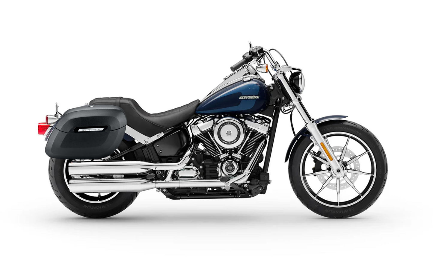 40L - Lamellar Raven Extra Large Matte Motocicleta Hard Alforjas para Harley Softail Low Rider FXLR