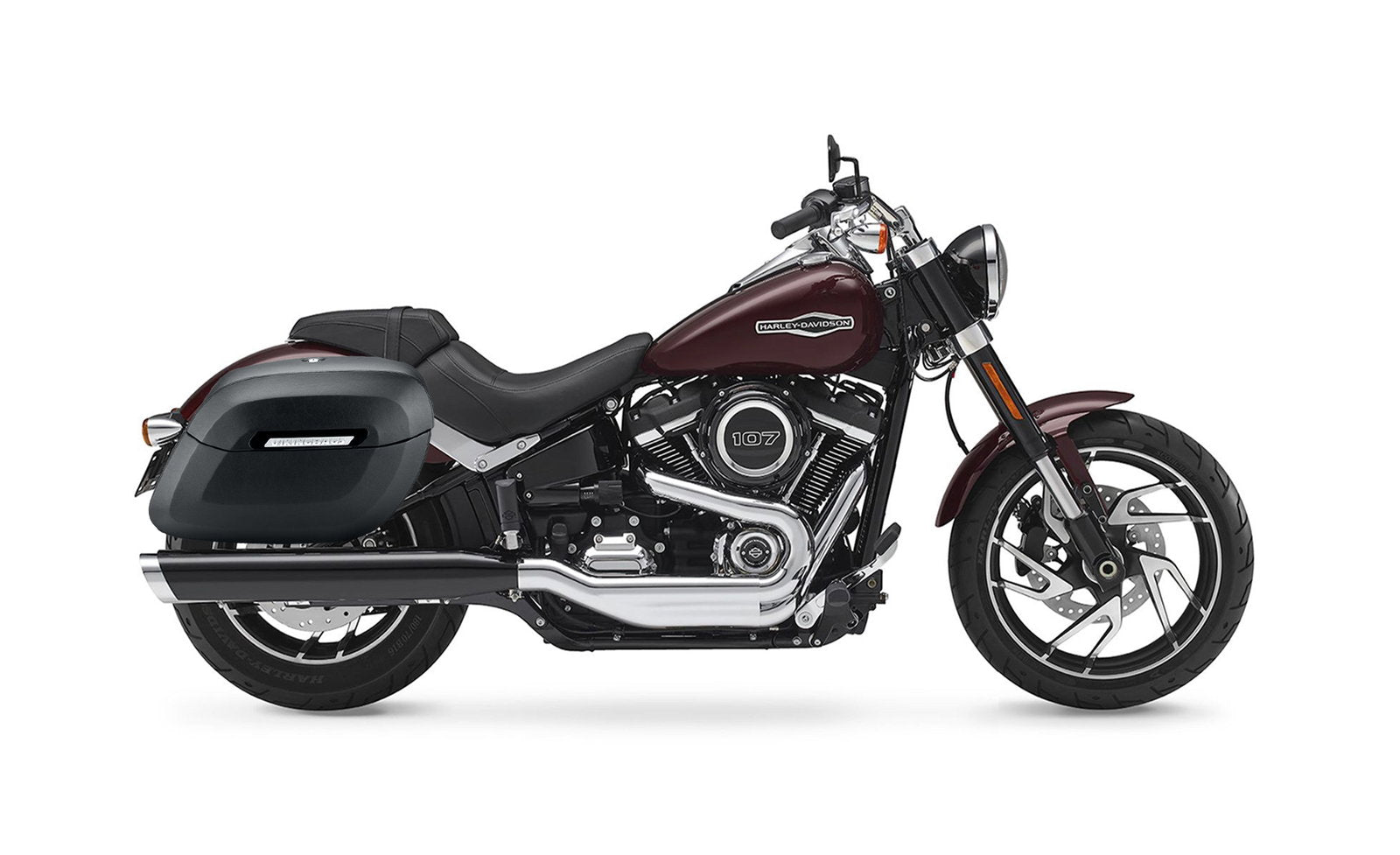 40L - Lamellar Raven Extra Large Leather Covered Motocicleta Hard Alforjas para Harley Softail Sport Glide FLSB