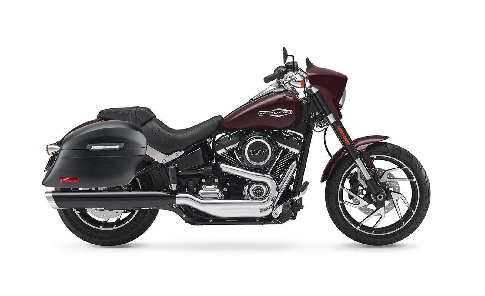 44L - Lamellar Stallion Extra Large Matte Motocicleta Hard Alforjas para Harley Softail Sport Glide FLSB