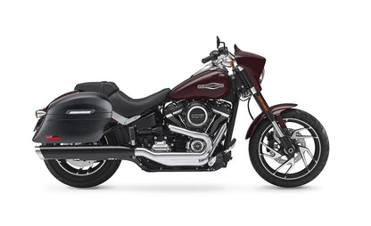 44L - Lamellar Stallion Extra Large Matte Motocicleta Hard Alforjas para Harley Softail Sport Glide FLSB