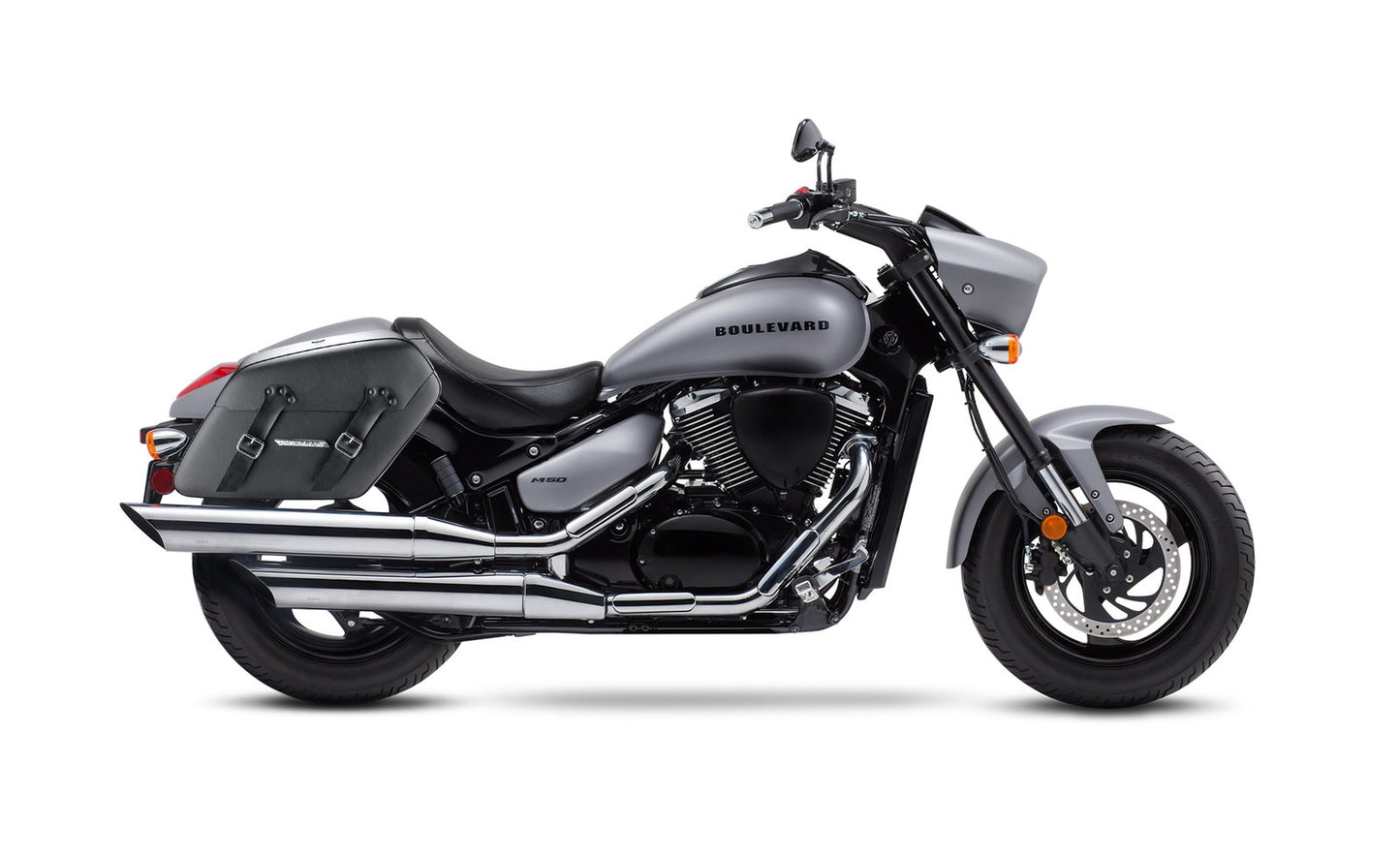 42L - Baldur Extra Large Suzuki Boulevard M50 VZ800 Leather Wrapped Motocicleta Hard Alforjas