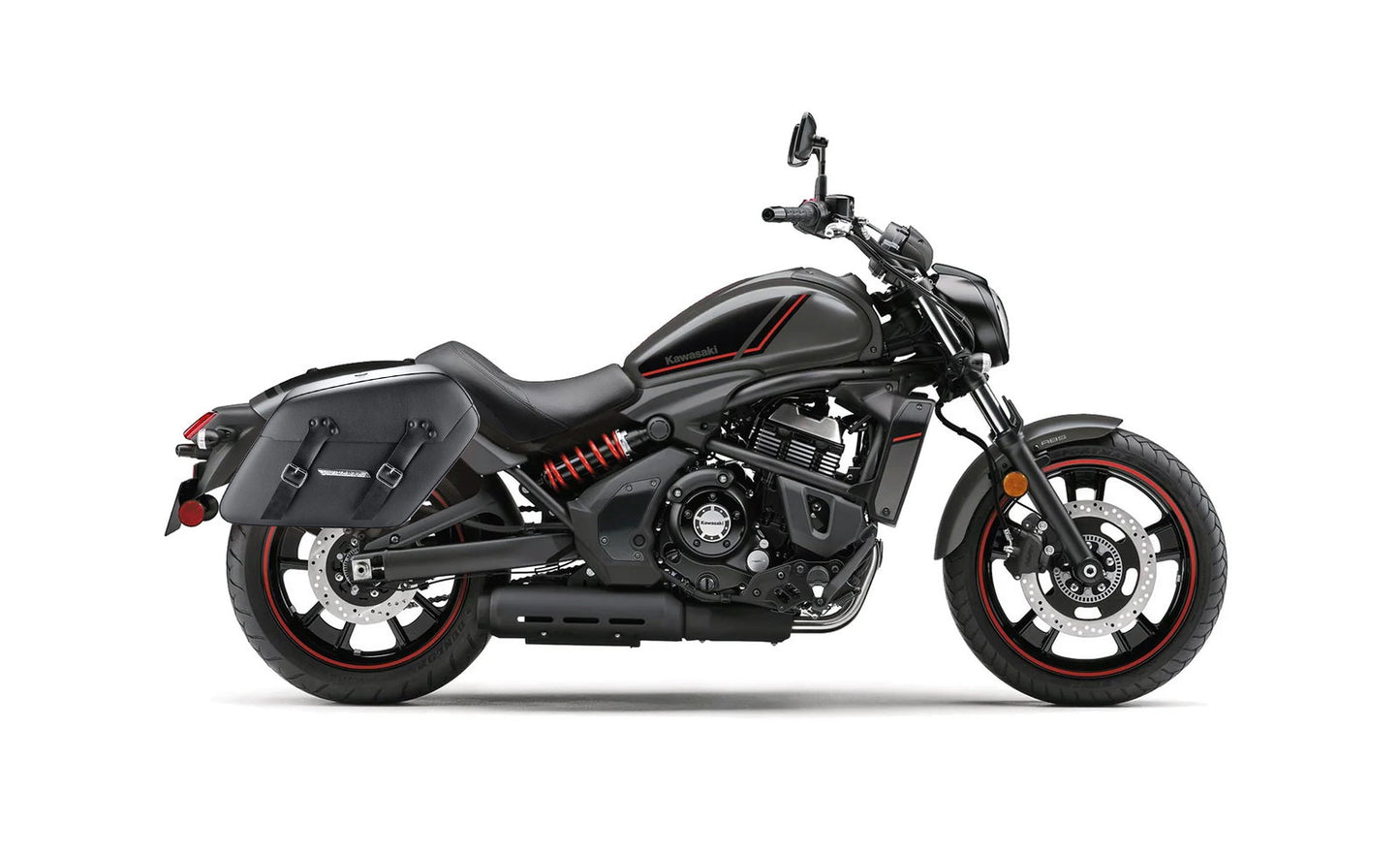 42L - Baldur Extra Large Kawasaki Vulcan S VN650 Leather Wrapped Motocicleta Hard Alforjas