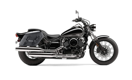 42L - Baldur Extra Large Yamaha V Star 650 Custom XVS65T Leather Wrapped Motocicleta Hard Alforjas