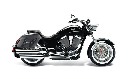 42L - Baldur Extra Large Victory Boardwalk Leather Wrapped Motocicleta Hard Alforjas