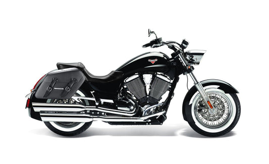42L - Baldur Extra Large Victory Boardwalk Leather Wrapped Motocicleta Hard Alforjas