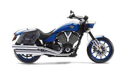 42L - Baldur Extra Large Victory Hammer Leather Wrapped Motocicleta Hard Alforjas