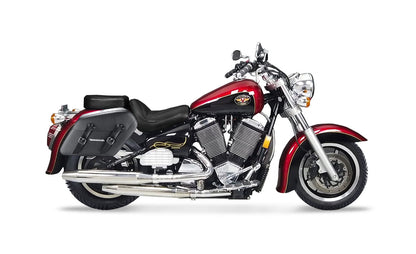 42L - Baldur Extra Large Victory V92C Leather Wrapped Motocicleta Hard Alforjas