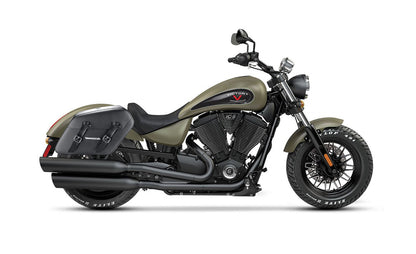 42L - Baldur Extra Large Victory Gunner Leather Wrapped Motocicleta Hard Alforjas