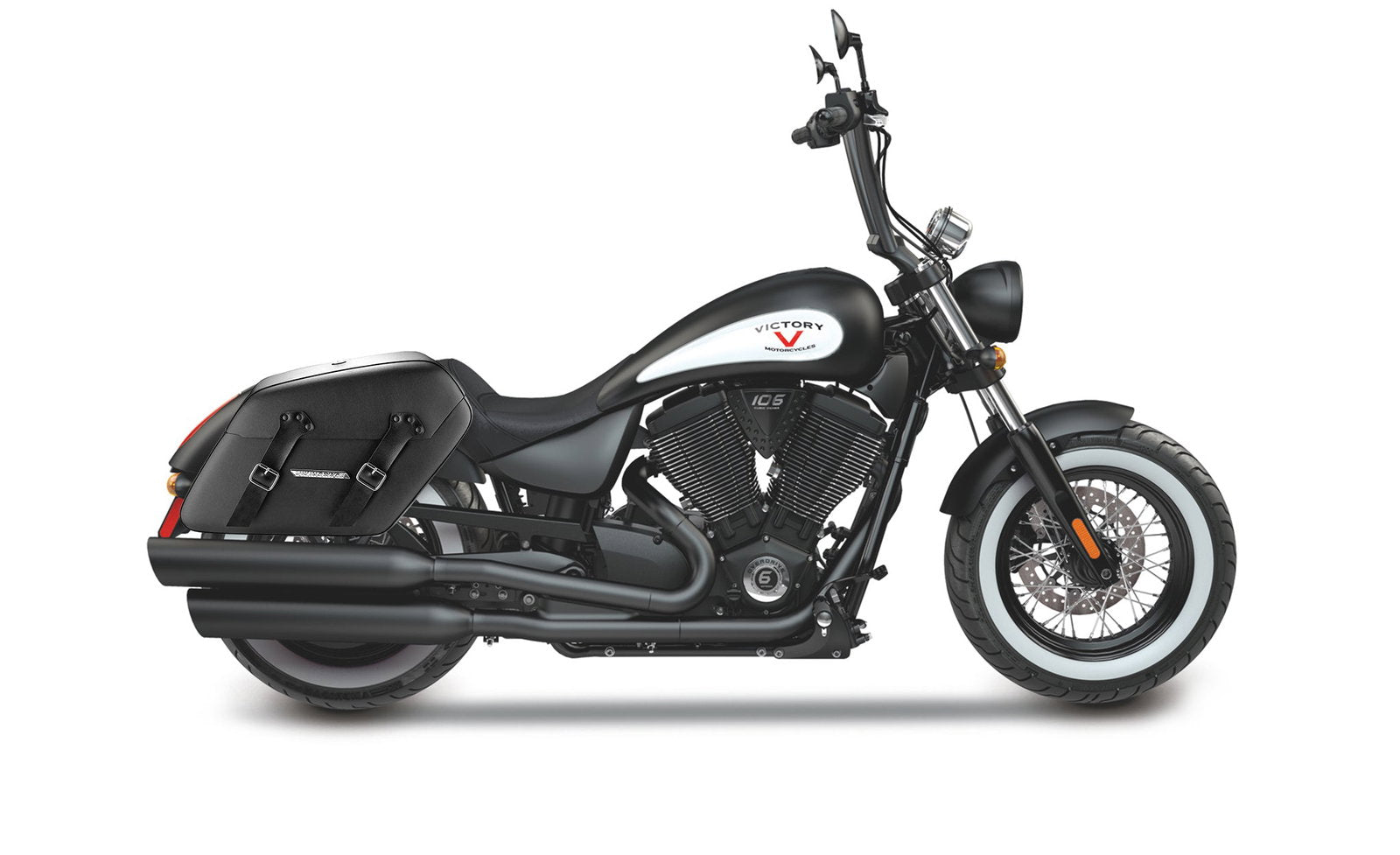 42L - Baldur Extra Large Victory High Ball Leather Wrapped Motocicleta Hard Alforjas