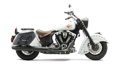 42L - Baldur Extra Large Indian Chief Bomber Leather Wrapped Motocicleta Hard Alforjas