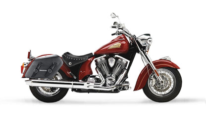 42L - Baldur Extra Large Indian Chief Standard Leather Wrapped Motocicleta Hard Alforjas