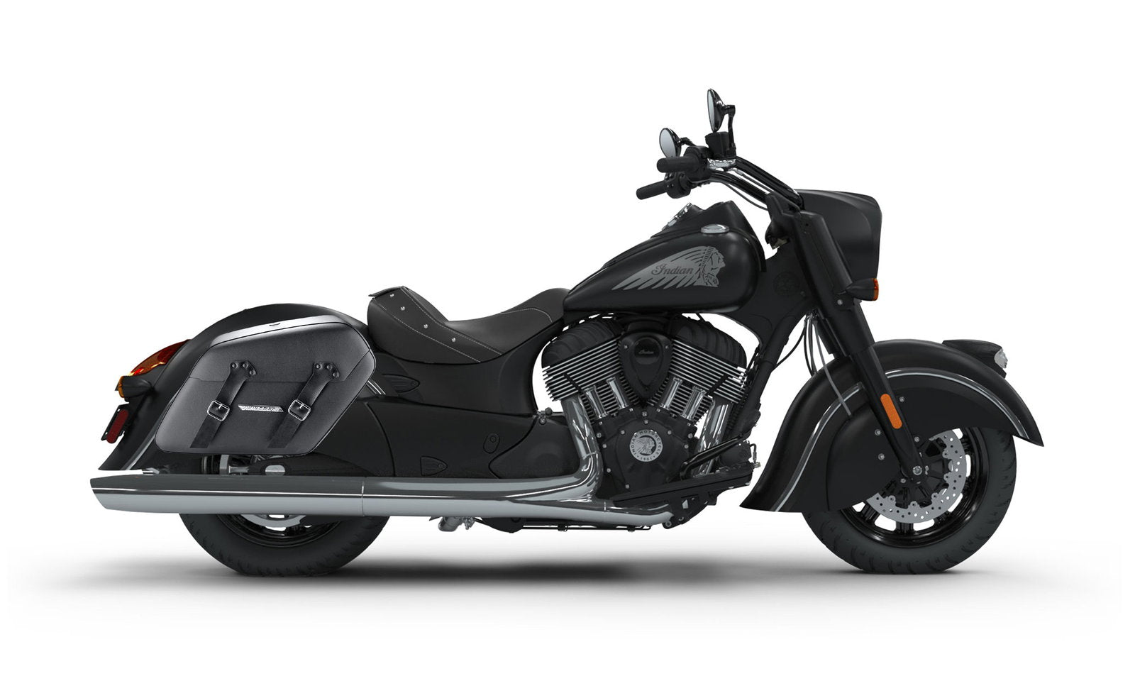 42L - Baldur Extra Large Indian Chief Darkhorse Leather Wrapped Motocicleta Hard Alforjas