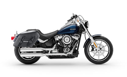 42L - Baldur Extra Large Leather Wrapped Motocicleta Hard Alforjas para Harley Softail Low Rider FXLR