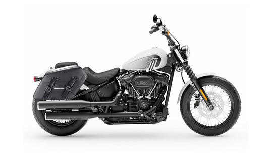 42L - Baldur Extra Large Leather Wrapped Motocicleta Hard Alforjas para Harley Softail Street Bob FXBB/S