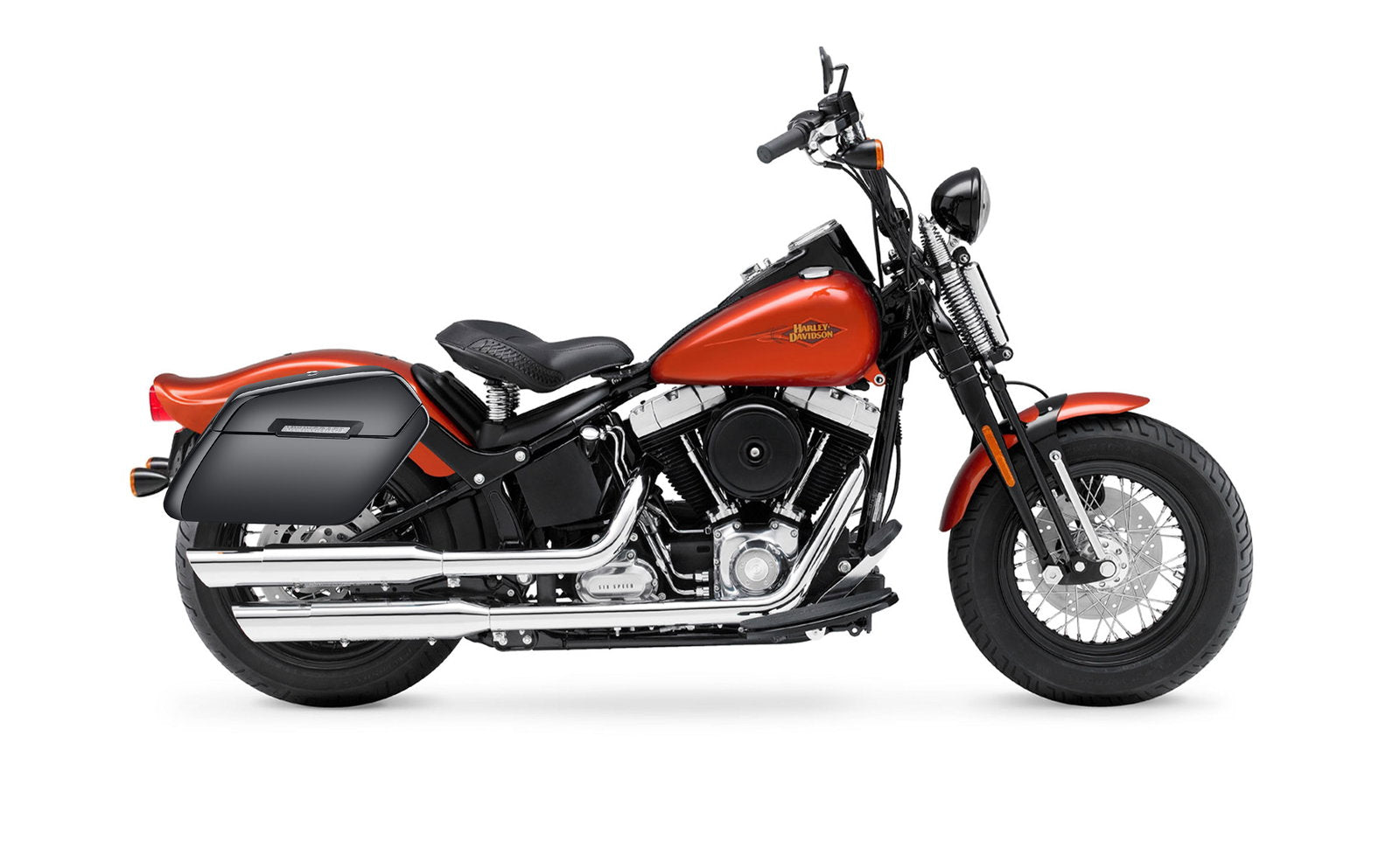 42L - Baldur Extra Large Painted Motocicleta Hard Alforjas para Harley Softail Cross Bones FLSTSB