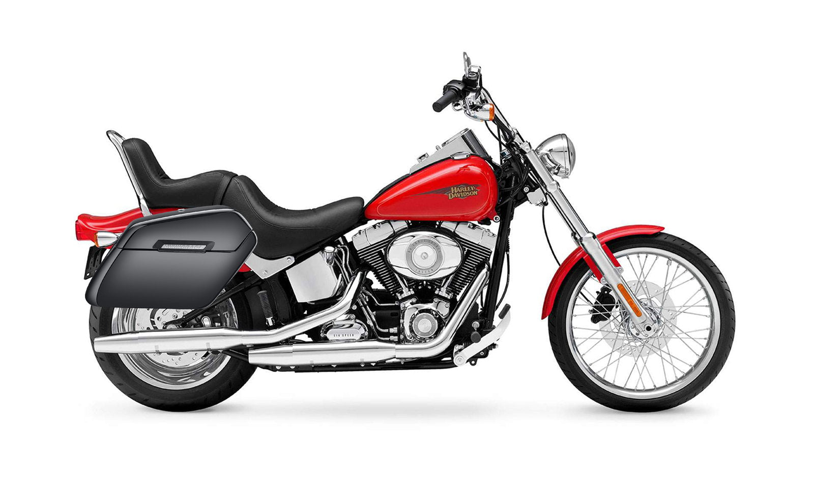 42L - Baldur Extra Large Painted Motocicleta Hard Alforjas para Harley Softail Custom FXSTC