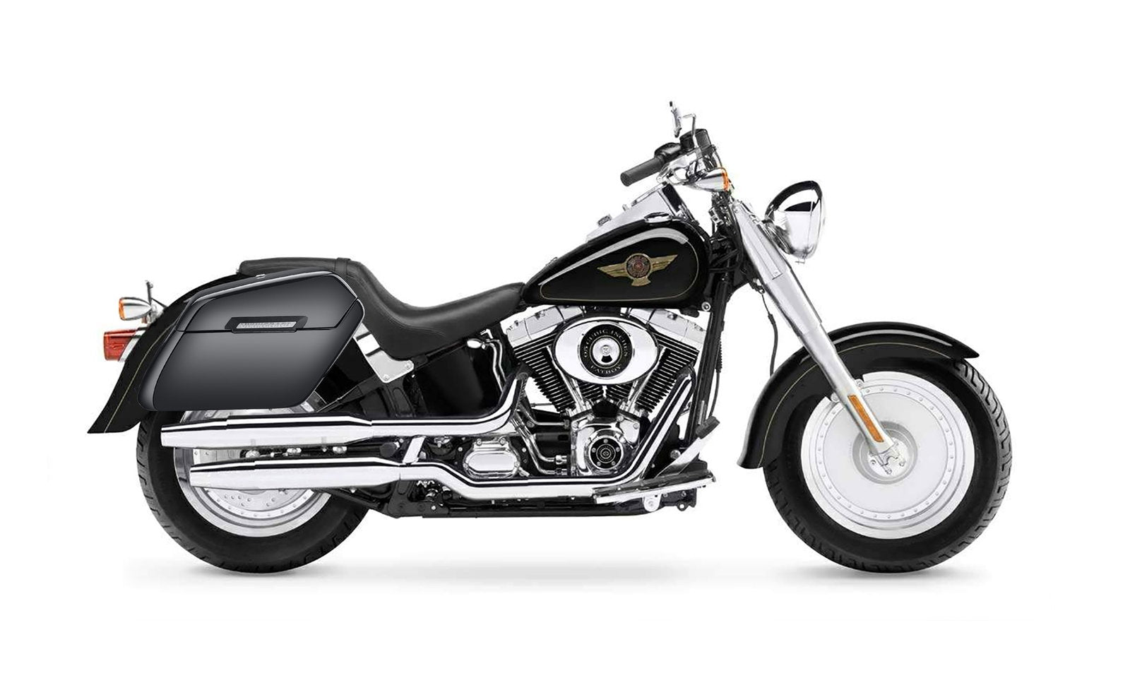 42L - Baldur Extra Large Painted Motocicleta Hard Alforjas para Harley Softail Fatboy FLSTF/I