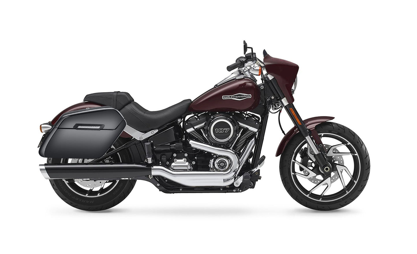 42L - Baldur Extra Large Painted Motocicleta Hard Alforjas para Harley Softail Sport Glide FLSB