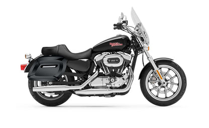 36L - Lamellar Raven Extra Large Shock Cut-out Painted Hard Alforjas para Harley Sportster 1200 Super Low XL1200T