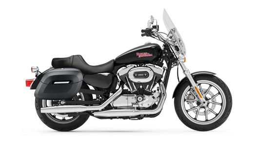 36L - Lamellar Raven Extra Large Shock Cutout Matte Motocicleta Hard Alforjas para Harley Sportster 1200 Super Low XL1200T