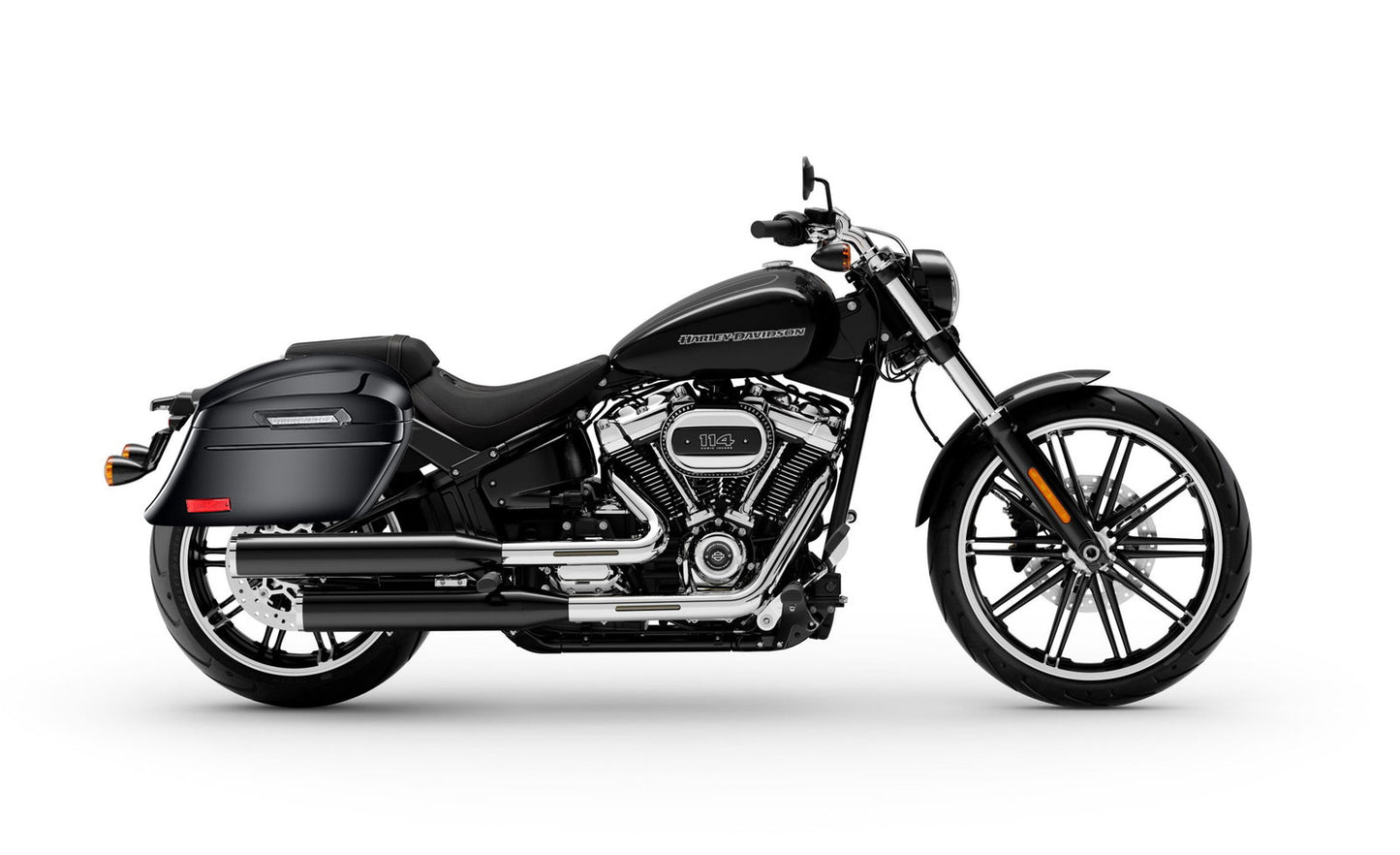 44L - Lamellar Stallion Extra Large Painted Motocicleta Hard Alforjas para Harley Softail Breakout FXBR/S