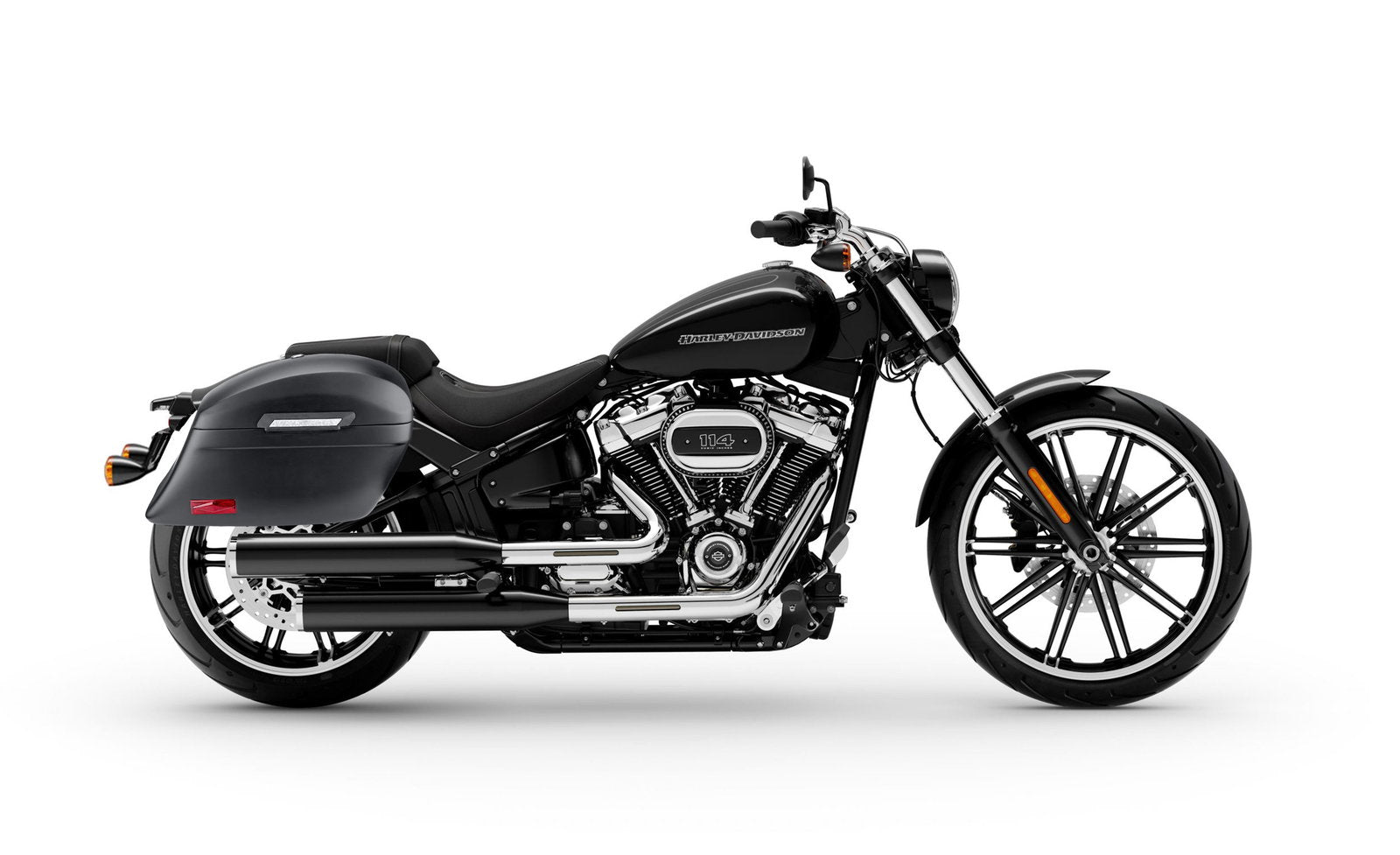 44L - Lamellar Stallion Extra Large Matte Motocicleta Hard Alforjas para Harley Softail Breakout FXBR/S
