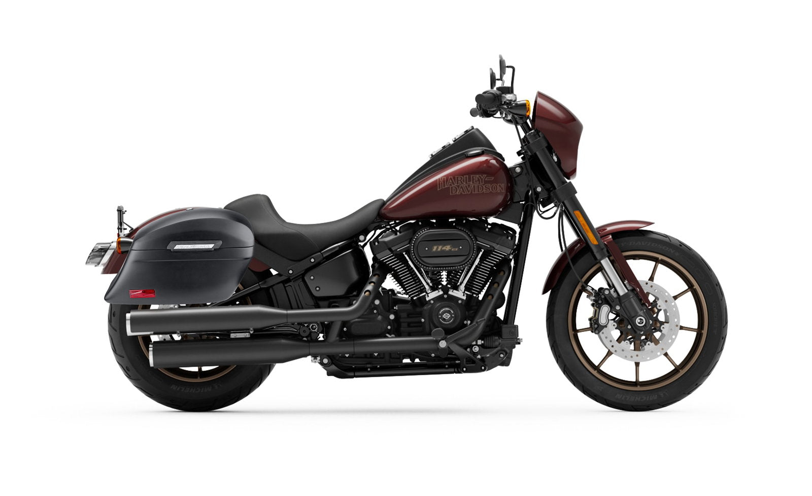 44L - Lamellar Stallion Extra Large Matte Motocicleta Hard Alforjas para Harley Softail Low Rider S FXLRS