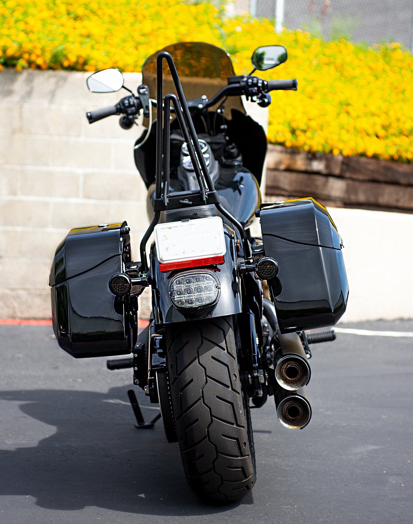 40L - Lamellar Raven Extra Large Painted Motocicleta Hard Alforjas para Harley Softail Low Rider S FXLRS