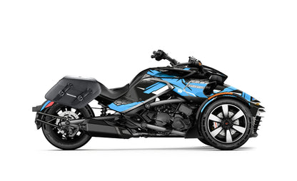 42L - Baldur Extra Large CAN AM Spyder F3 Leather Wrapped Motocicleta Hard Alforjas