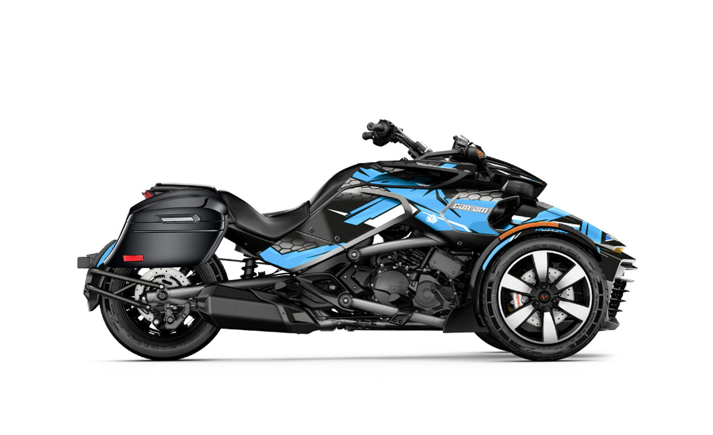 44L - Lamellar Stallion Extra Large CAN AM Spyder F3 Painted Motocicleta Hard Alforjas