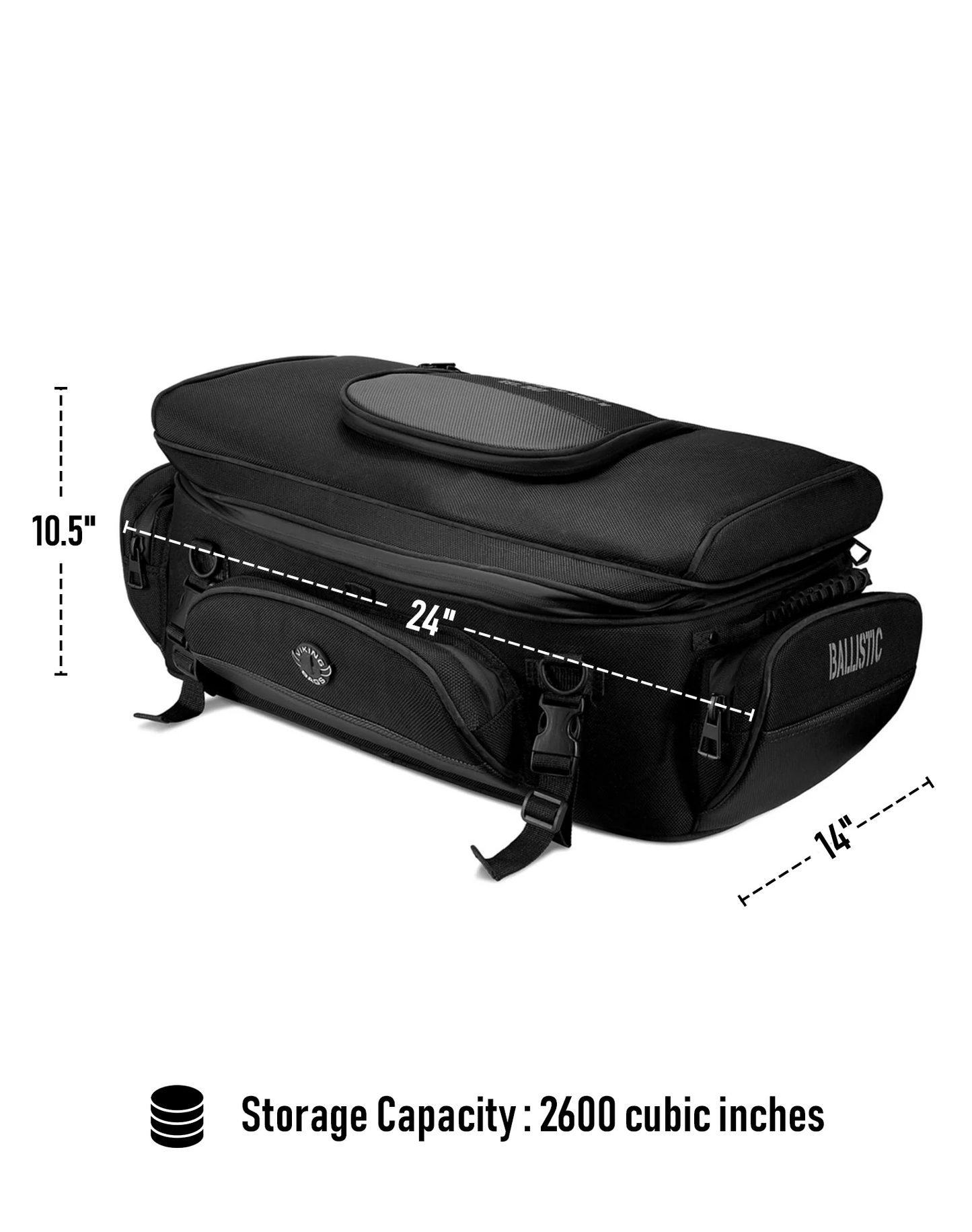 42L - Voyage Elite XL Motocicleta Bolsa para Sissy bar para Harley Davidson
