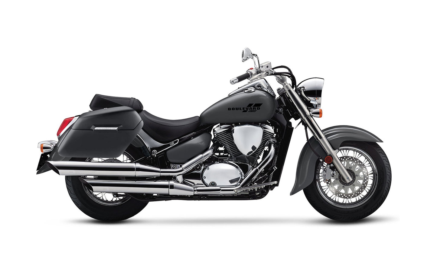 42L - Baldur Extra Large Suzuki Boulevard C50 VL800 Matte Motocicleta Hard Alforjas