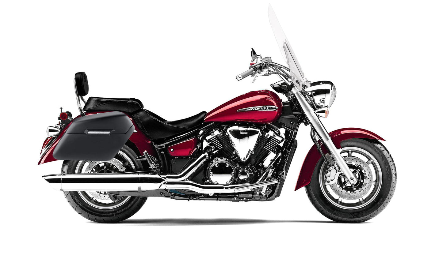 42L - Baldur Extra Large Yamaha V Star 1300 Tourer Matte Motocicleta Hard Alforjas
