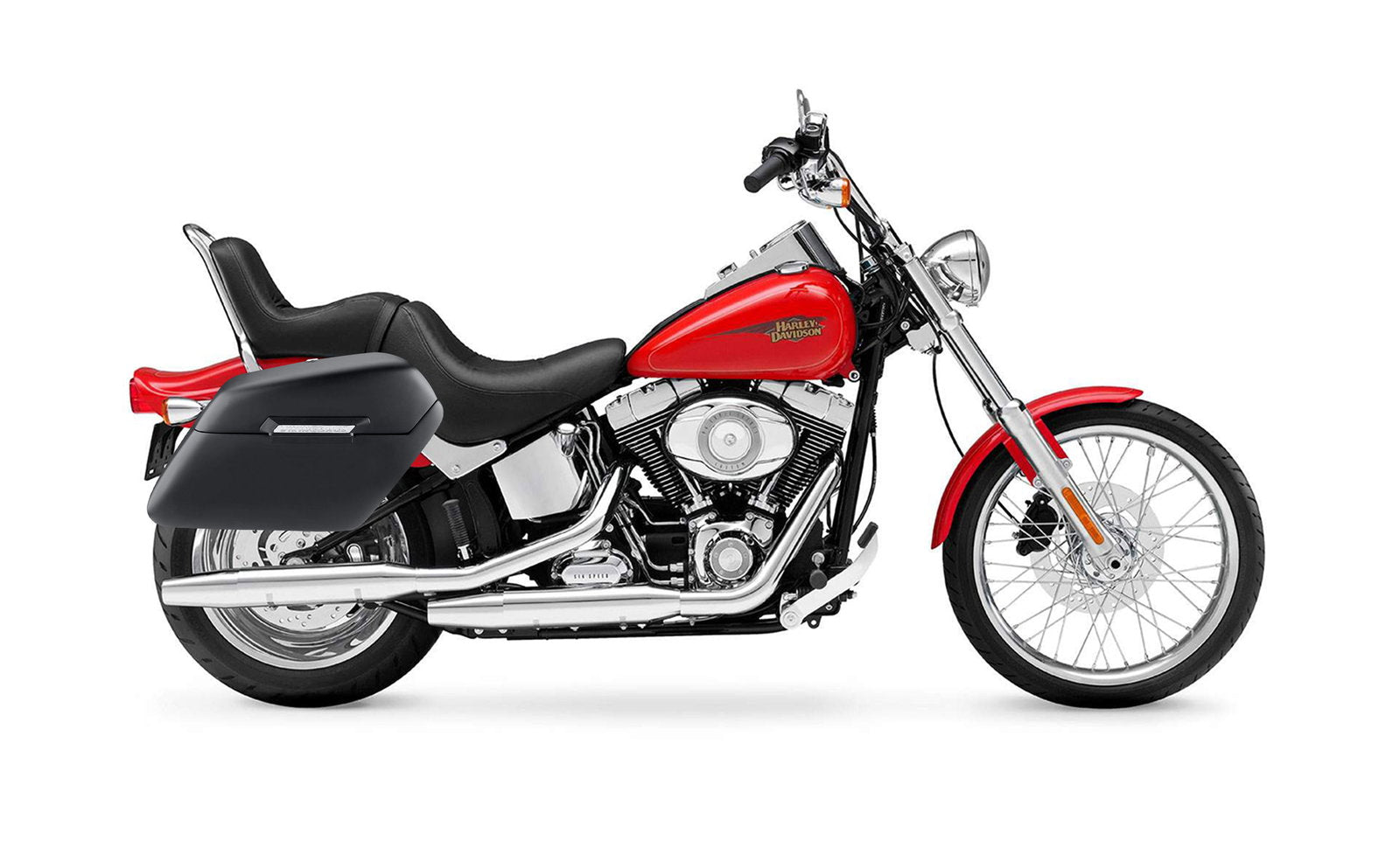 42L - Baldur Extra Large Matte Motocicleta Hard Alforjas para Harley Softail Custom FXSTC