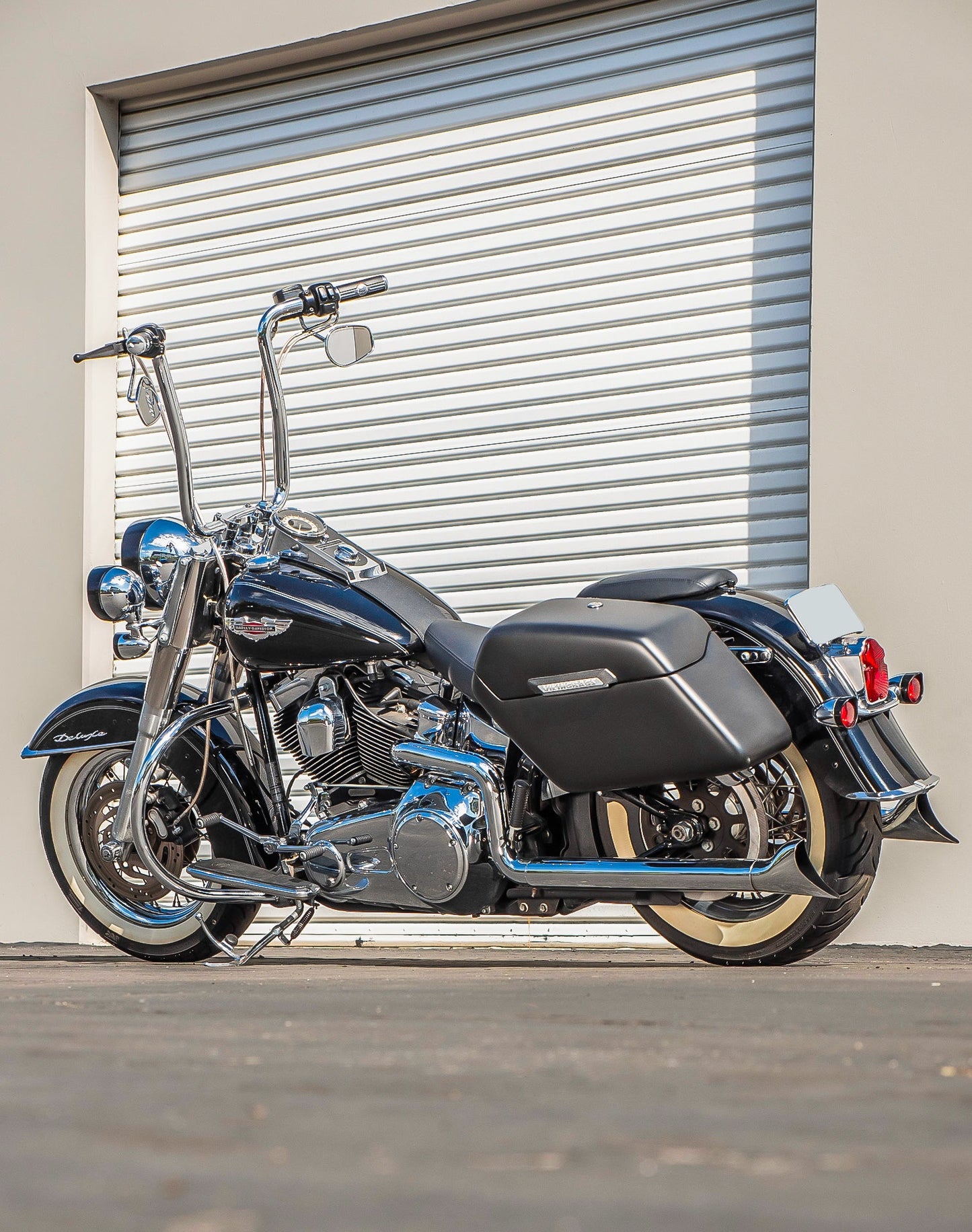 42L - Baldur Extra Large Matte Motocicleta Hard Alforjas para Harley Softail Deluxe FLSTN/I
