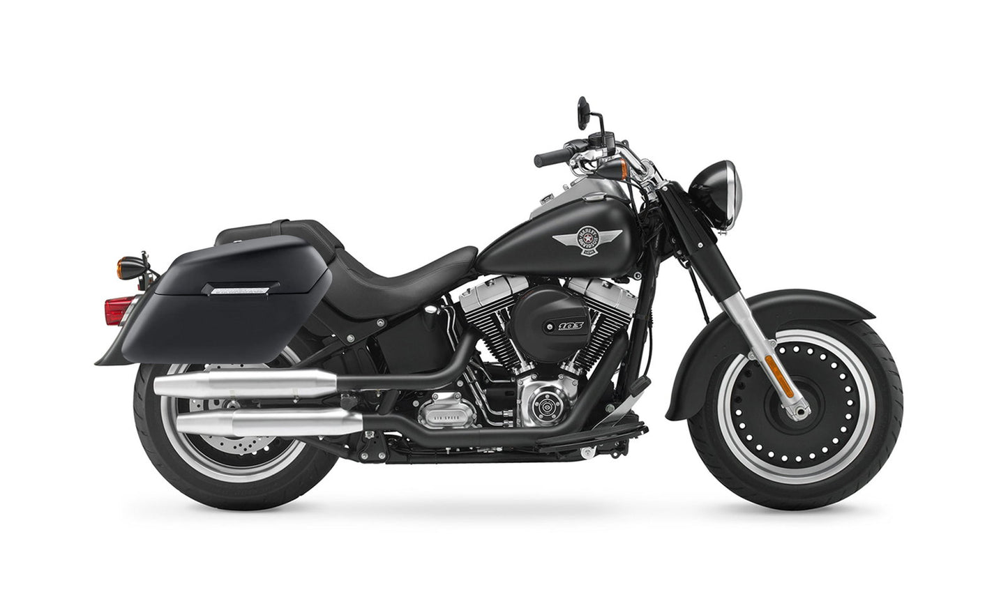 42L - Baldur Extra Large Matte Motocicleta Hard Alforjas para Harley Softail Fat Boy Lo FLSTFB