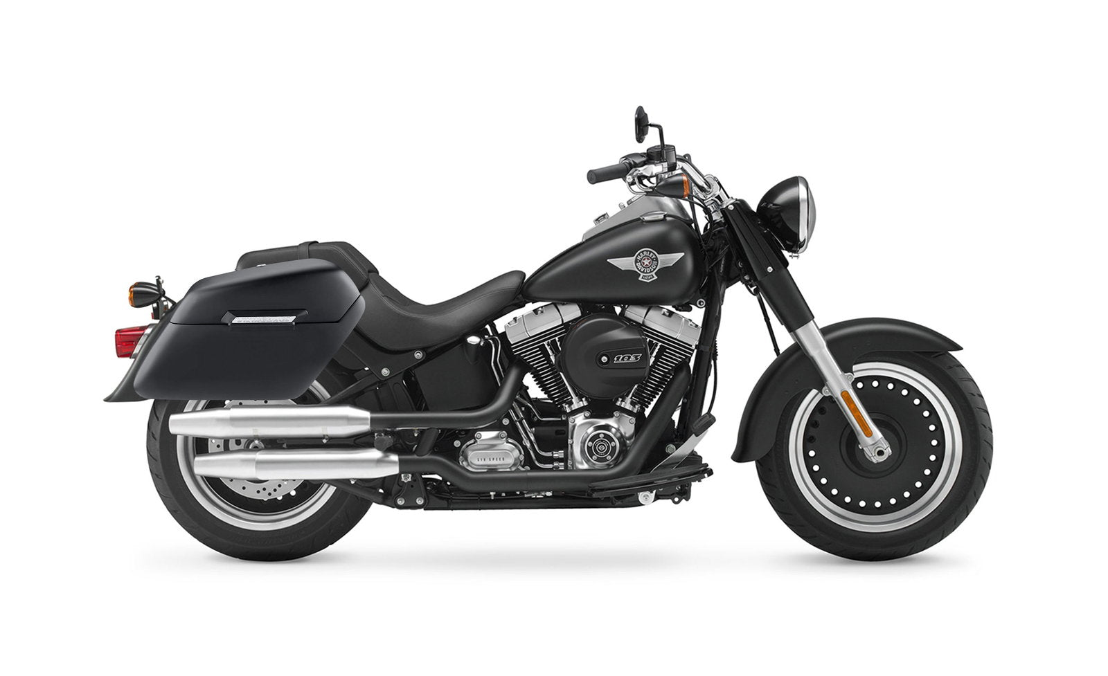 42L - Baldur Extra Large Matte Motocicleta Hard Alforjas para Harley Softail Fat Boy Lo FLSTFB