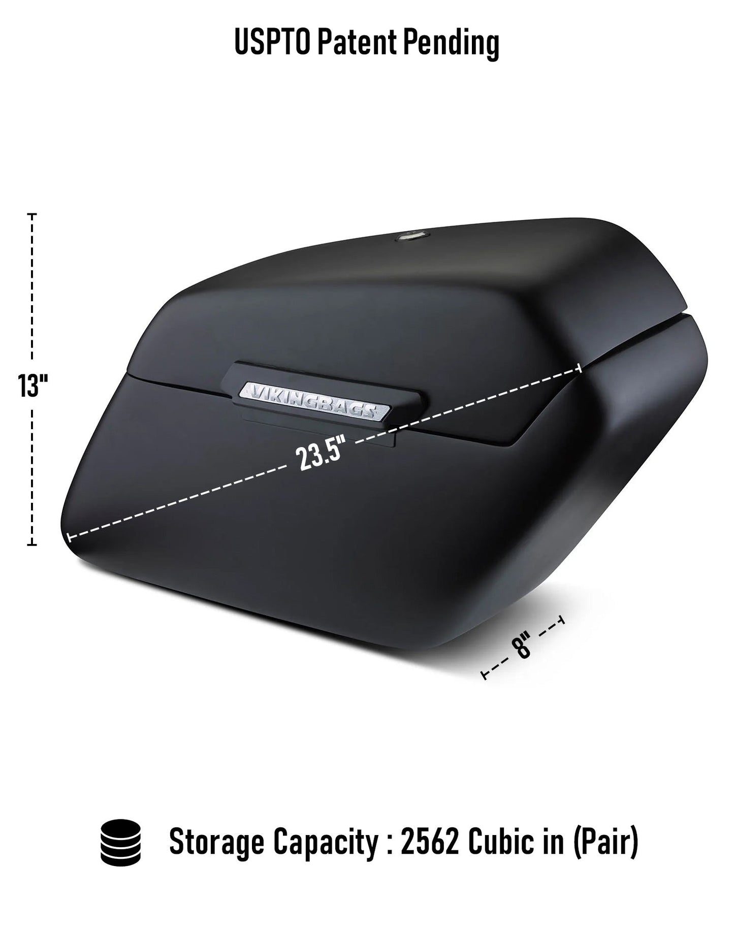 42L - Baldur Extra Large Matte Motocicleta Hard Alforjas para Harley Softail Standard FXST/I