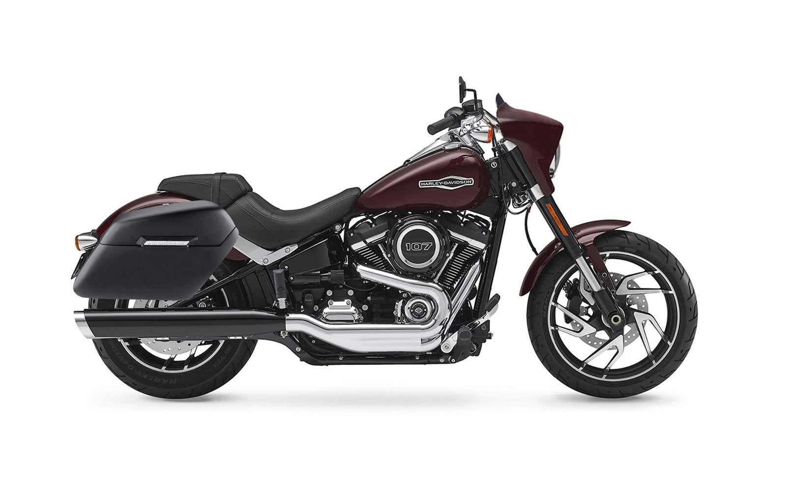 42L - Baldur Extra Large Matte Motocicleta Hard Alforjas para Harley Softail Sport Glide FLSB