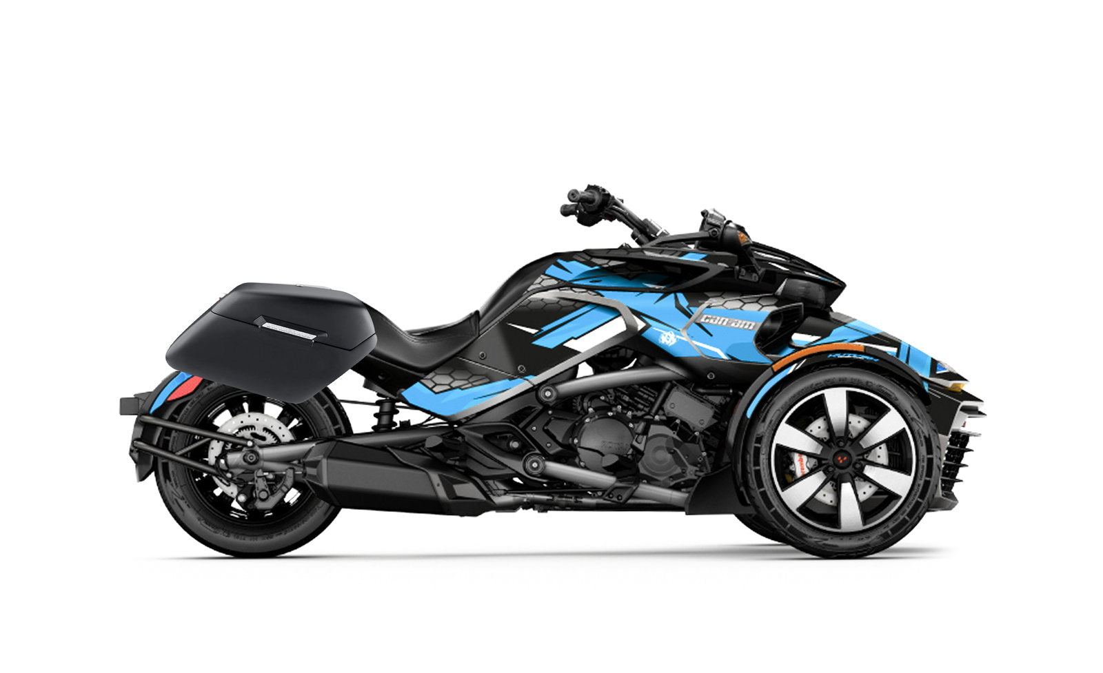 42L - Baldur Extra Large CAN AM Spyder F3 Matte Motocicleta Hard Alforjas